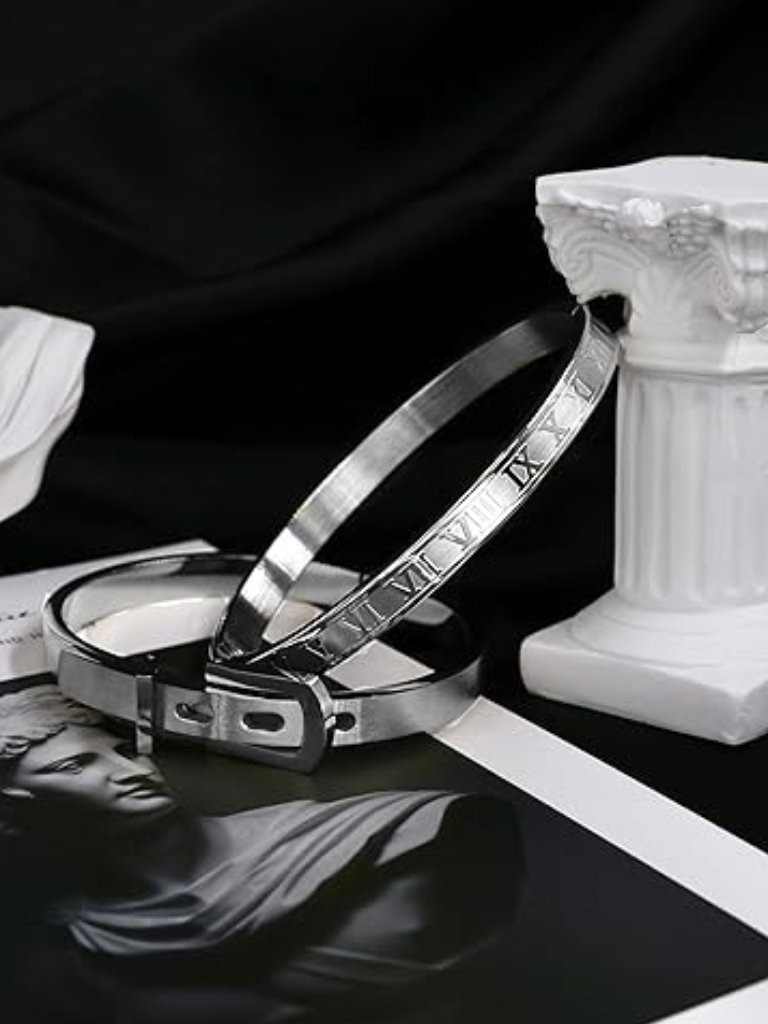 Brand New 2 Pcs Womens Silver Bangle